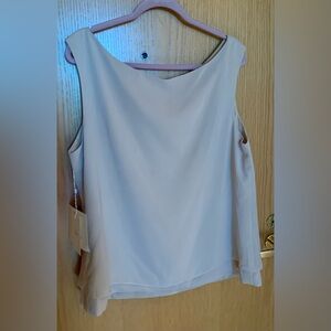NWT LT LanTing Bride Champagne Sleeveless Scoop Neck Blouse-Lined- Flowy-Size 18